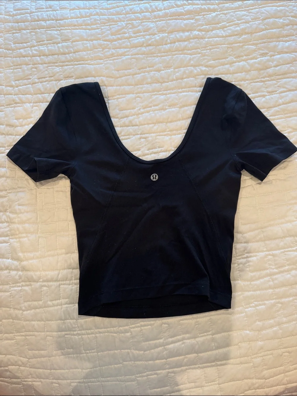 lululemon athletica Black Scoop-Neck Short Sleeve Align Tee